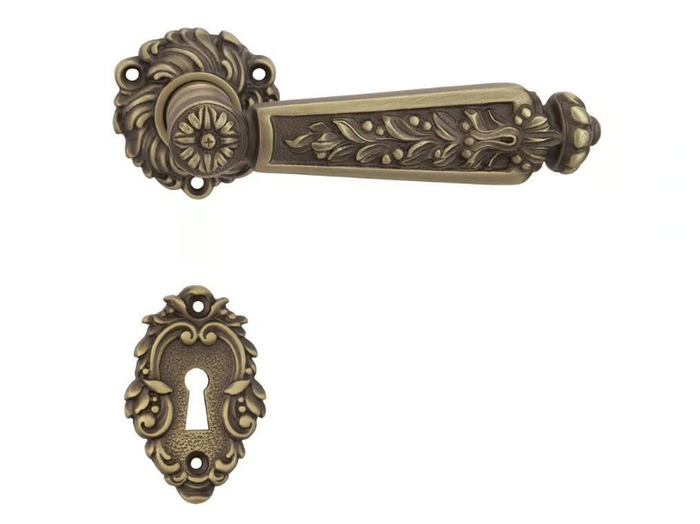 EPOCA - Chromed brass door handle on rose with lock _ LINEA CALI'